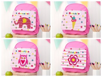 Personalised Girl's Pink Mini Rucksack, 3 of 12