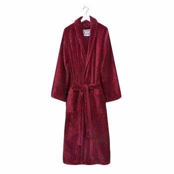 Women's Egyptian Cotton Dressing Gown Baroness Burgundy, 2 of 3