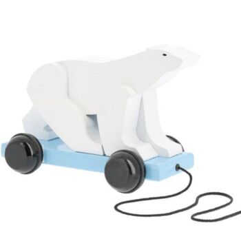Personalised Pull Along Wooden Polar Bear, 4 of 5