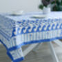 Blue And White Cotton Tablecloth, Seabreeze, thumbnail 1 of 6