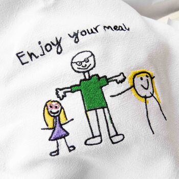 Personalised Kid's Drawing Handkerchief Keepsake Gift, 3 of 5
