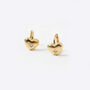18ct Gold Plated Starburst Cz Heart Huggie Hoop Earrings, thumbnail 2 of 7
