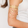 Bohemian Gold Plated Layered Coin Upper Arm Cuff, thumbnail 1 of 7