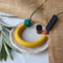 Mustard And Green Essential Oil Lava Bead Necklace, thumbnail 1 of 5