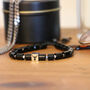 Men's Stag Bead Adjustable Black Agate Bracelet, thumbnail 1 of 4