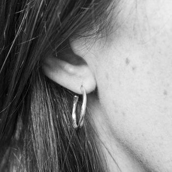 Olivera Brushed Sterling Silver Hoop Earrings, 5 of 7