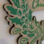 Screenprinted Foliage Wooden Christmas Wreath, thumbnail 4 of 7