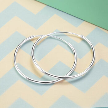 Sterling Silver 30mm Hoop Earrings, 2 of 3