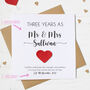 Personalised 3rd Anniversary Card With Leather Heart, thumbnail 5 of 6