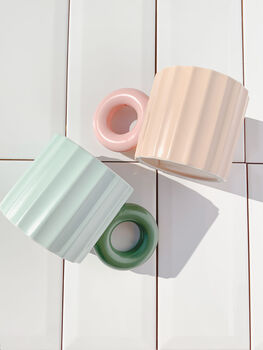 Honey Bun Ceramic Chunky Mug Green, 3 of 5