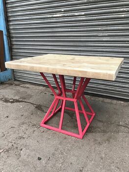 Reclaimed Industrial Cage Pedestal Table, 7 of 8