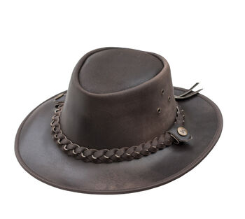 Personalised Wombat Outback Leather Hat, 7 of 8
