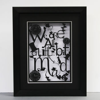 We Are All Mad Paper Cut Wall Art, 9 of 10