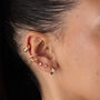 Sparkling Star Single Cartilage Hoop Earring, 7mm, thumbnail 4 of 7