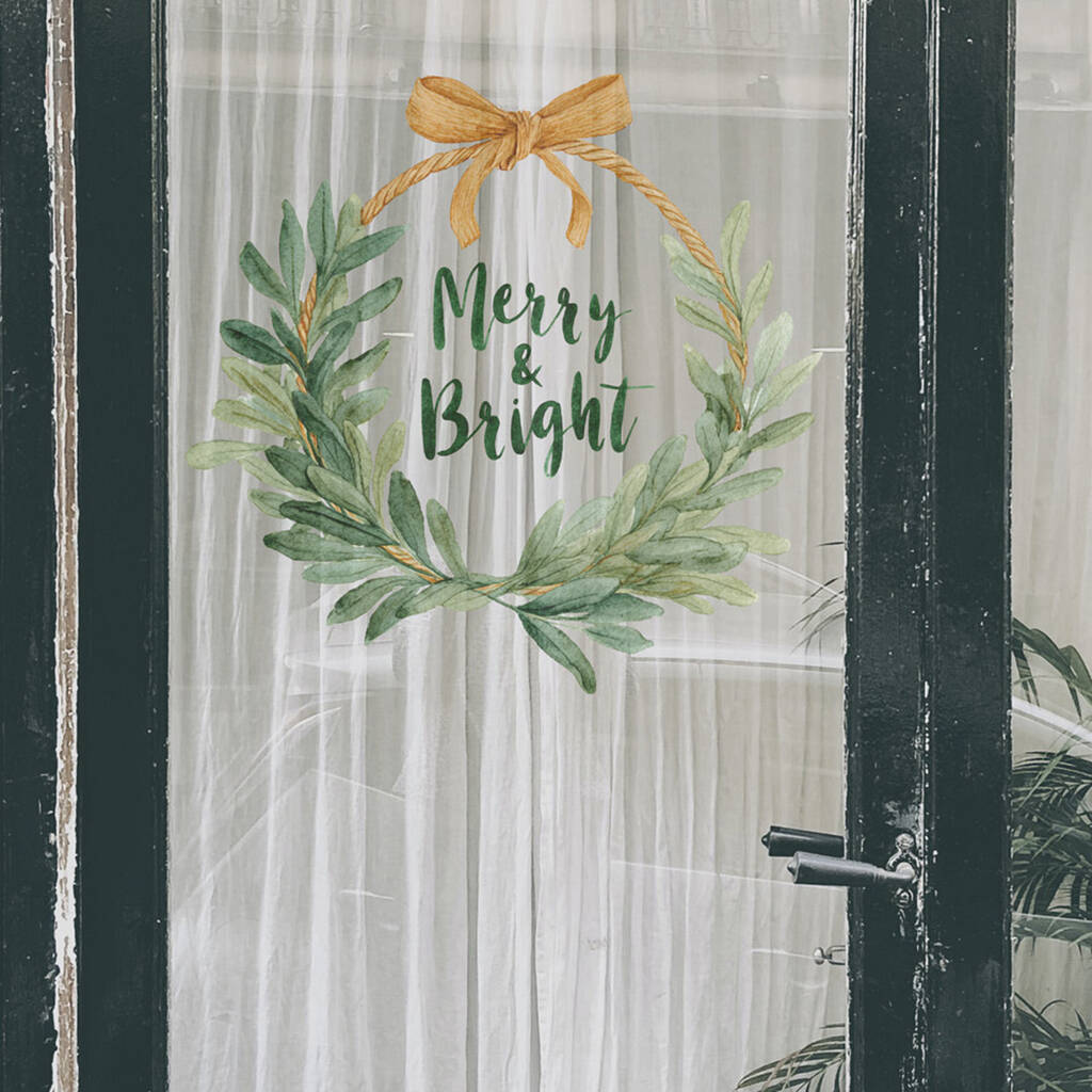 Merry And Bright Window And Mirror Cling, 1 of 2