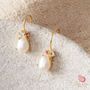 White Pearl, Blue Topaz And Pink Tourmaline Cluster Hook Earrings, thumbnail 3 of 8