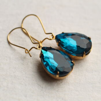 Teal Peacock Jewel Earrings, 8 of 8