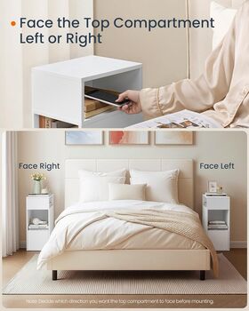 Slim Bedside Table Storage Drawer Shelf, 6 of 7