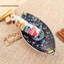 Enamelled Incense Burner Bowl Hamsa Hand Design, thumbnail 3 of 6