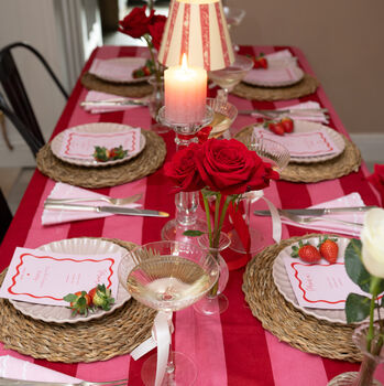 Red And Pink Striped Tablecloth, 2 of 8