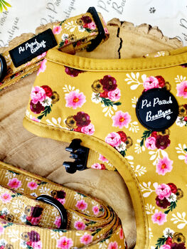 Vintage Yellow Buttercup Peonies Dog Collar, 4 of 9