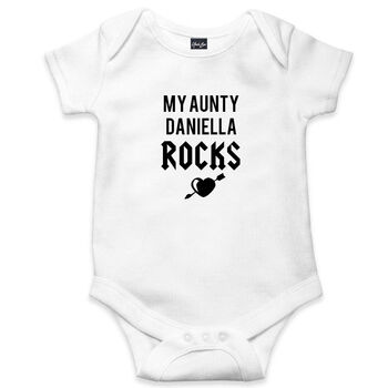 My Auntie Rocks Personalised Babygrow, 3 of 3