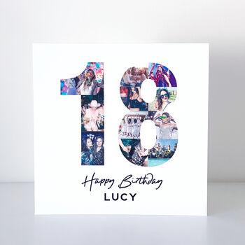 Personalised 18th Birthday Photo Collage Card, 2 of 8