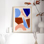 Blue And Brown Abstract Geometric Shapes Art Print, thumbnail 1 of 12