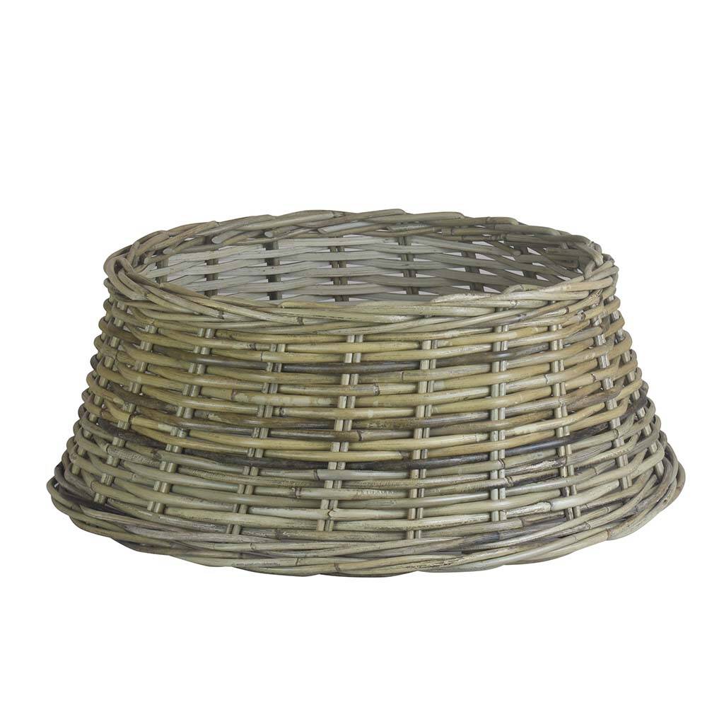 Natural Woven Wicker Tree Skirt Basket By Dibor
