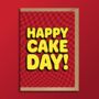 Happy Cake Day Birthday Card Red, thumbnail 1 of 2