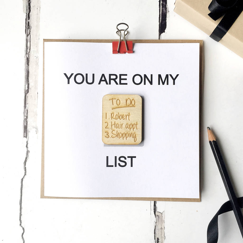 Personalised You Are On My To Do List Card By Bespoke & Oak Co