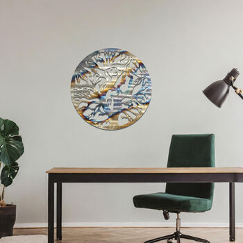 Circular Metal Tree Silhouette Wall Art Sculpture For Living Room, 4 of 11