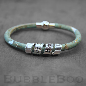 Blue And Silver Vegan Personal Hidden Message Bracelet, 2 of 4