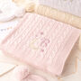 Personalised Pink Baby Blanket – Moon And Stars Initial Embroidery, thumbnail 1 of 12