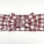 Mulberry Gingham Bow Headband, thumbnail 1 of 3
