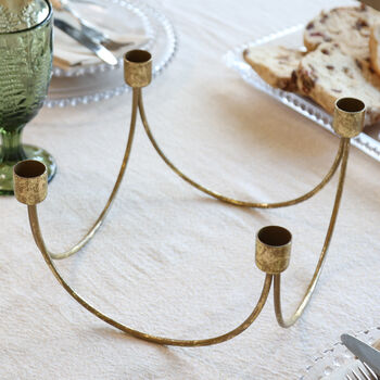 Gold Wave Four Section Candle Holder, 4 of 5