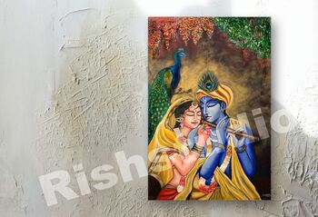 Hand Painted Original Radha Krishna Artwork, 5 of 7