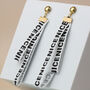 Colourful Ribbon Dangle Black Red Yellow White Lightweight Stud Earrings, thumbnail 4 of 6
