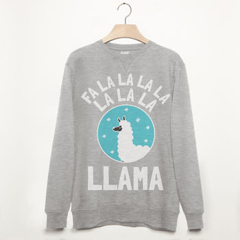 Fa La La Llama Men's Festive Christmas Sweatshirt, 2 of 3
