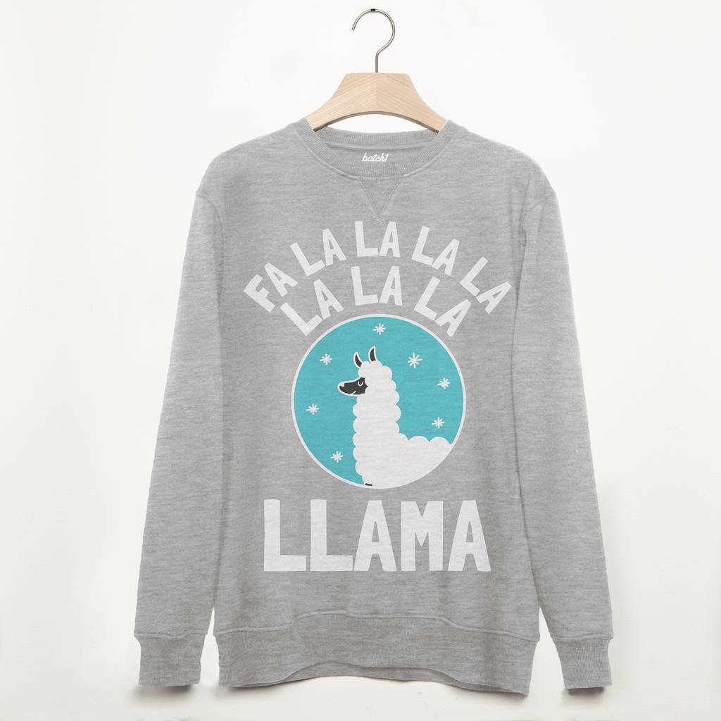 Fa La La Llama Men's Festive Christmas Sweatshirt By Batch1