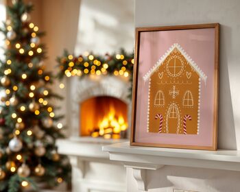 Gingerbread House Kids’ Christmas Art Print, 2 of 7