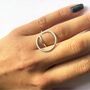 Double Circle Geometric Sterling Silver Ring, thumbnail 1 of 5