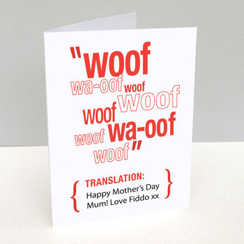 Personalised Pet Translation Mother's Day Card, 2 of 2
