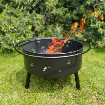 Sun And Moon Fire Pit With Spark Guard, Poker And Cover, 6 of 12