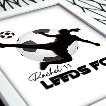 Personalised Girls Football 3D Art Print, 3 of 5