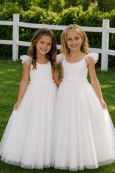 Heidi ~ Ivory White Party Girl Dress /Flower Girl Dress, 2 of 11