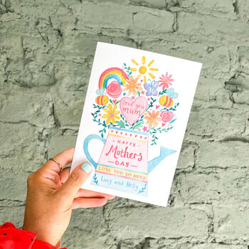 Personalised Mum Mama Flower Vase Mother's Day Card, 3 of 5