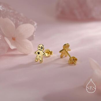 Sterling Silver Tiny Voodoo Doll Stud Earrings, 6 of 11