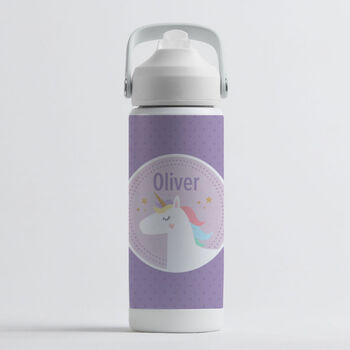 Personalised Unicorn Design Kids Water Bottle, 4 of 6