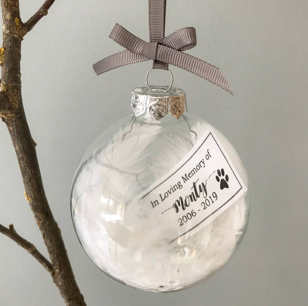 Personalised Pet Memorial Christmas Bauble By Little Bird Designs